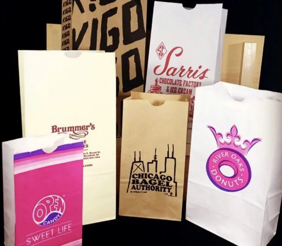 Brand Printed Take Out Bags in Different Colors