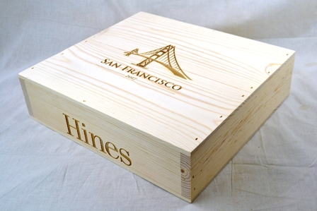 Hines Printed on a Light Color Wooden Box