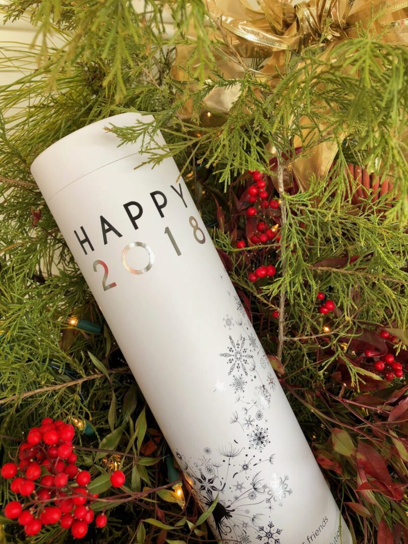 A Happy 2018 White Color Canister