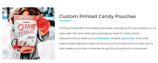 Custom Printed Candy Pouches in Red Color