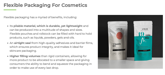 Custom Flexible Packaging for Cosmetics