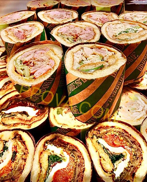 delicious rolls wrapped in the custom printed paper